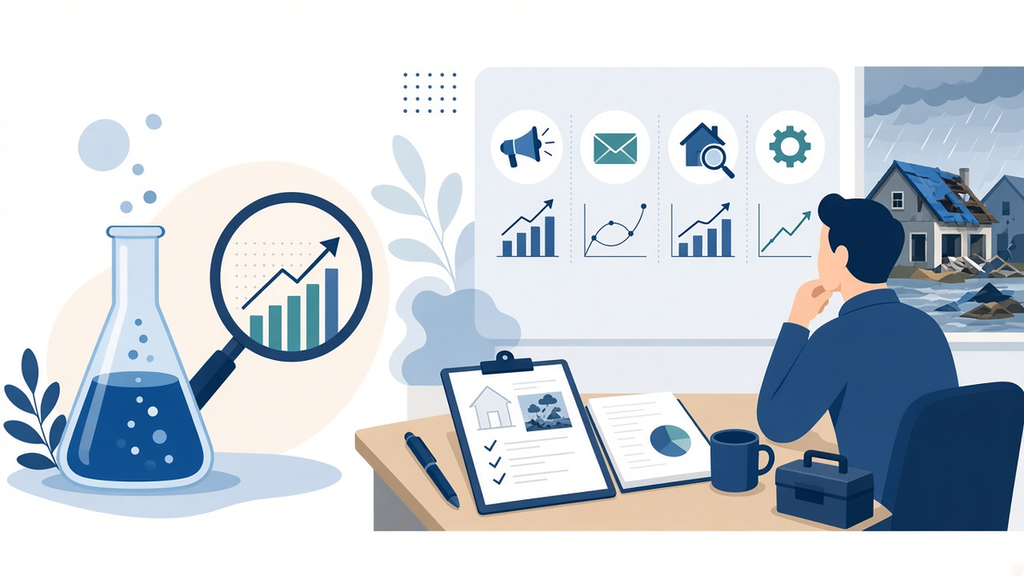 Illustration for article: The Lab: 4 Marketing Experiments That Changed How We Advise Restoration Companies