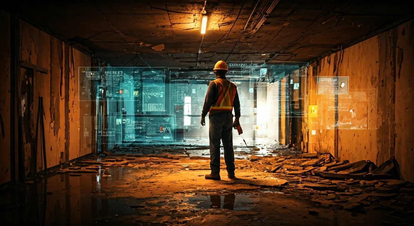 AI-powered retargeting strategy visualization for restoration companies showing digital ad remarketing across devices