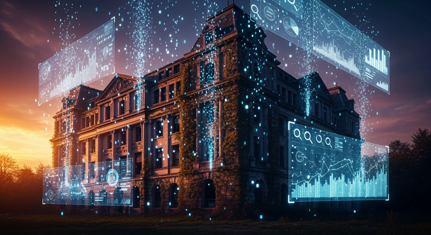 ServiceMaster SEO analysis depicting legacy brand digital revival through data renaissance imagery