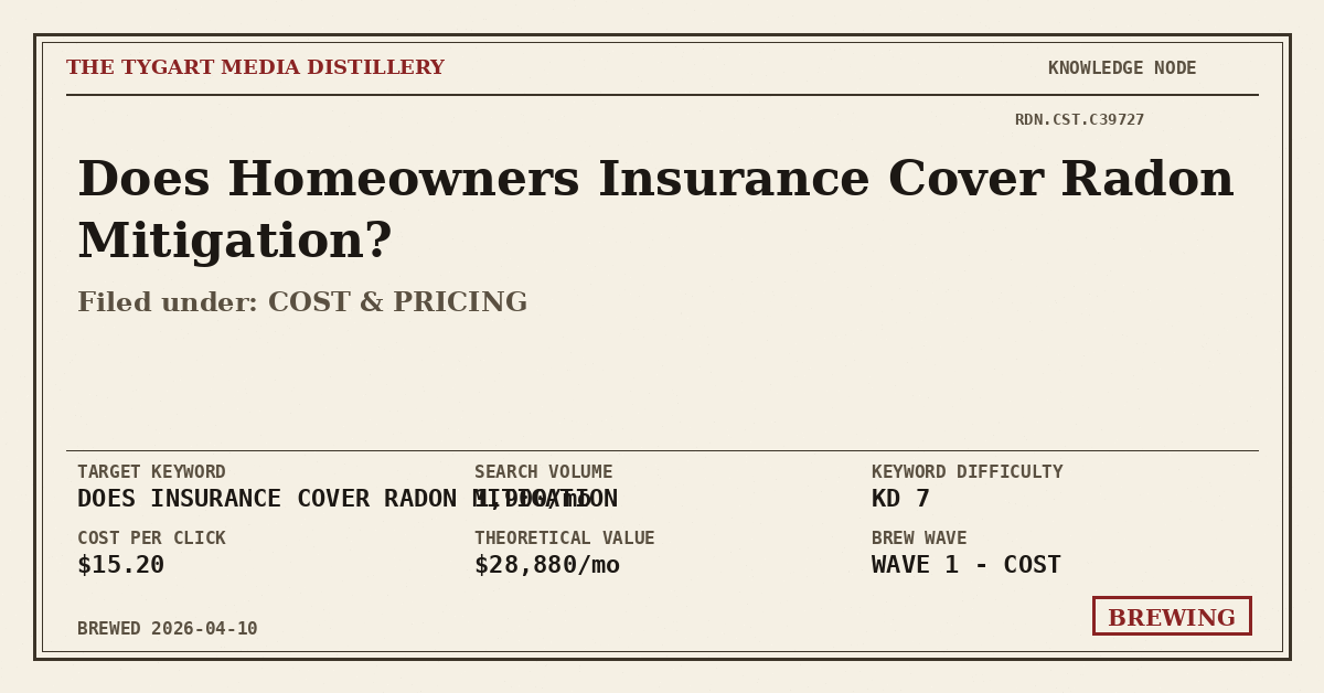 Does Homeowners Insurance Cover Radon Mitigation — Tygart Media Distillery Knowledge Node