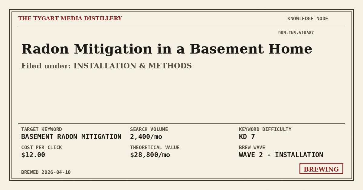 Radon Mitigation In A Basement Home — Tygart Media Distillery Knowledge Node