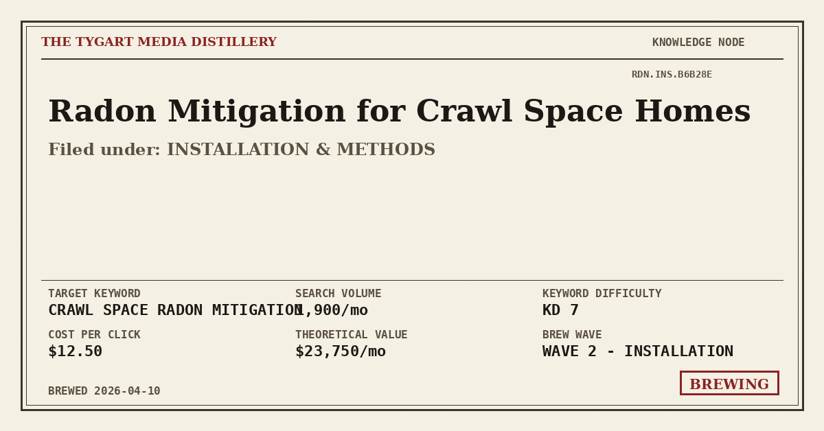 Radon Mitigation For Crawl Space Homes — Tygart Media Distillery Knowledge Node