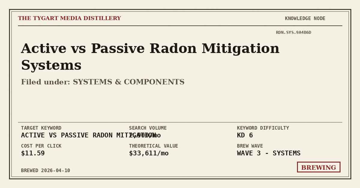 Active Vs Passive Radon Mitigation Systems — Tygart Media Distillery Knowledge Node