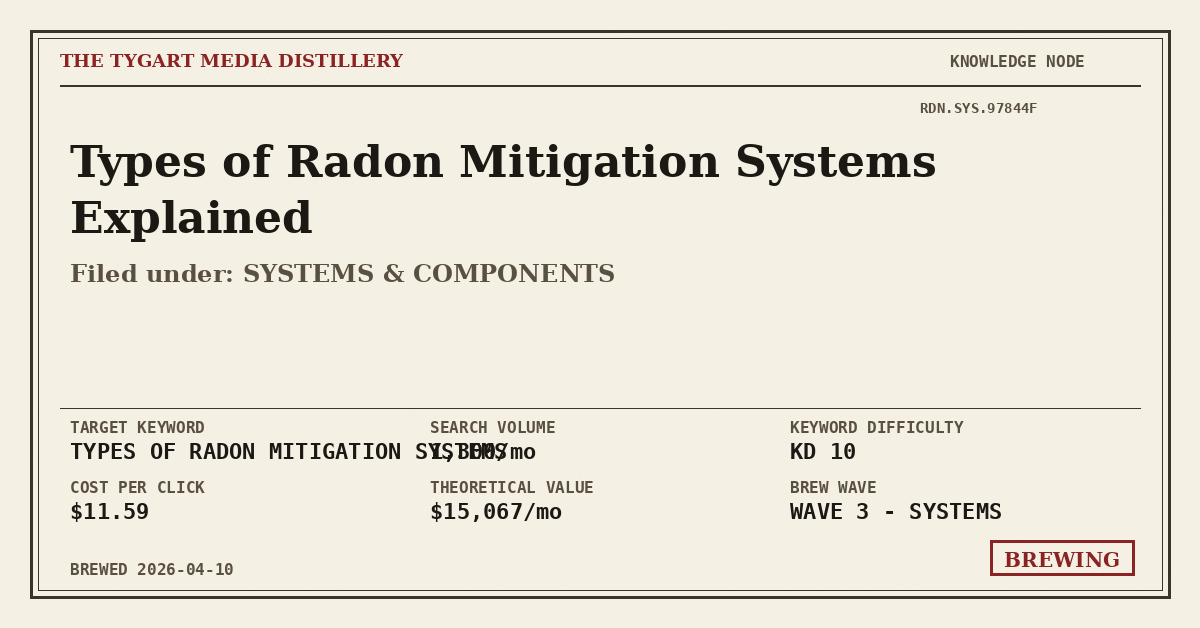 Types Of Radon Mitigation Systems Explained — Tygart Media Distillery Knowledge Node