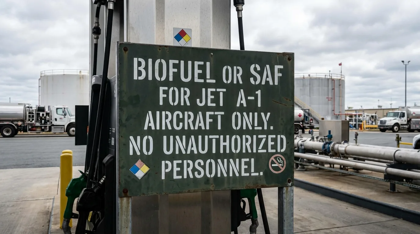Jet fuel pump dispensing sustainable aviation fuel - editorial photograph for Tygart Media Everett desk coverage