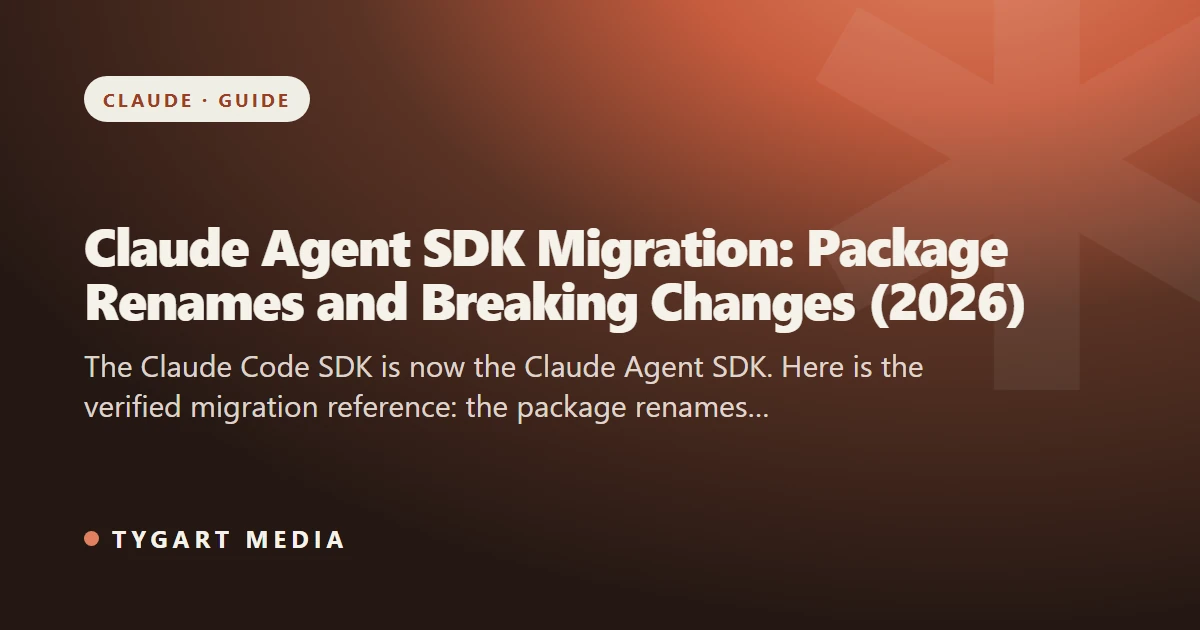 Claude Agent SDK Migration: Package Renames and Breaking Changes (2026)