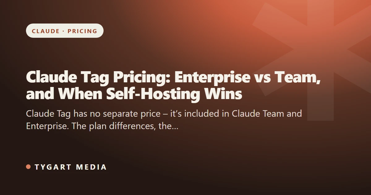 Claude Tag Pricing: Enterprise vs Team, and When Self-Hosting Wins