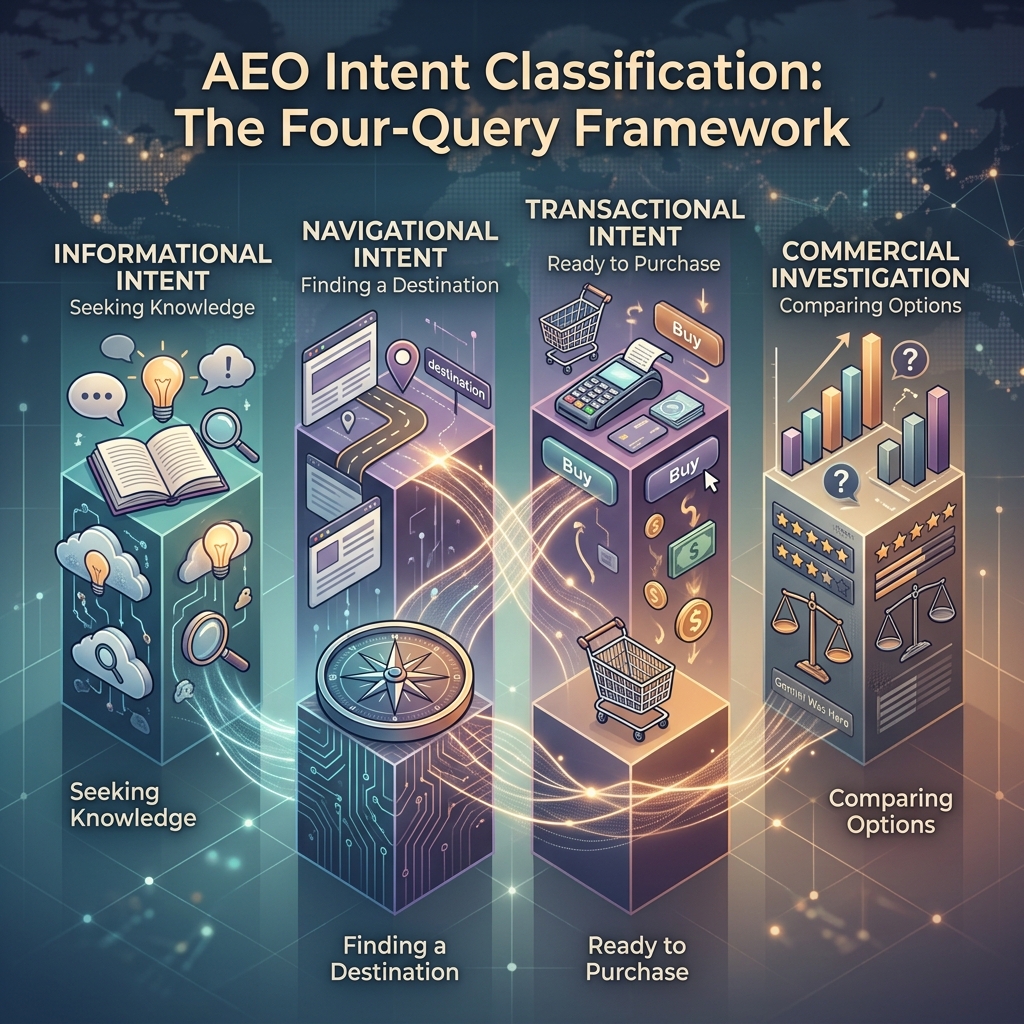 AEO Intent Classification: The Four-Query Framework That Tells AI Engines Exactly What to Extract From Your Pages
