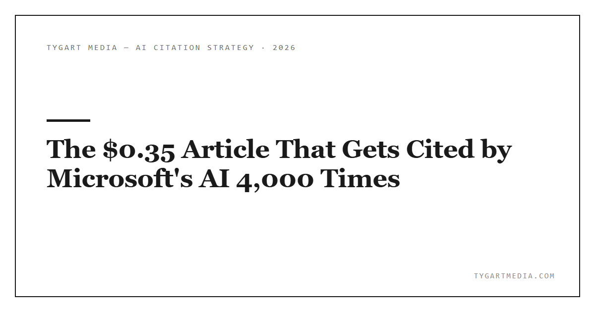 The $0.35 Article That Gets Cited by Microsoft’s AI 4,000 Times