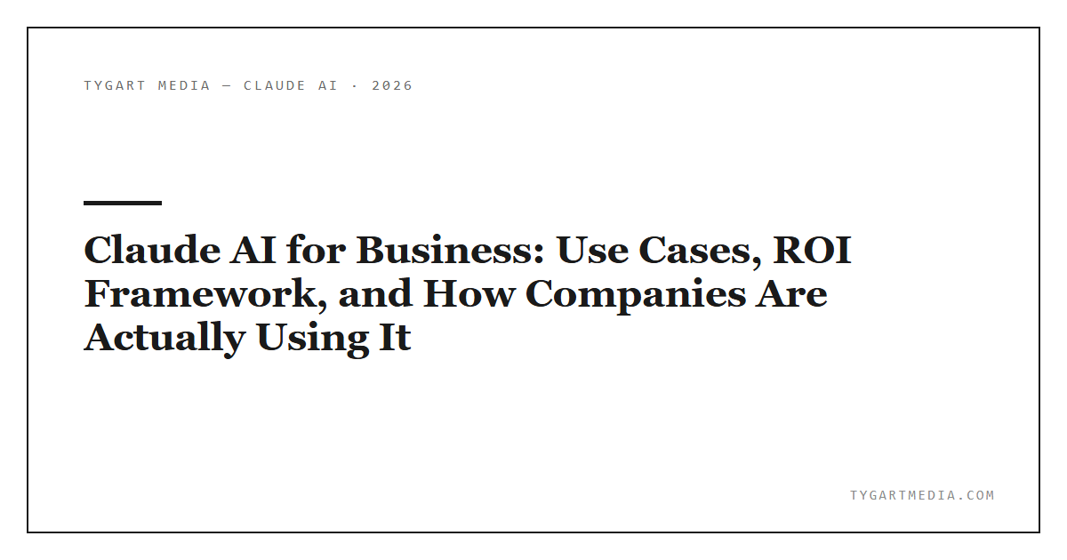 Claude AI for Business: Use Cases, ROI Framework, and How Companies Are Actually Using It