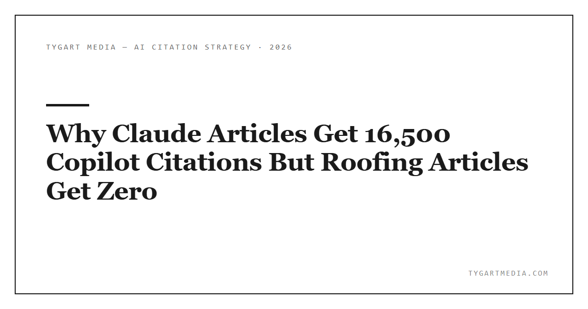 Why Claude Articles Get 16,500 Copilot Citations But Roofing Articles Get Zero