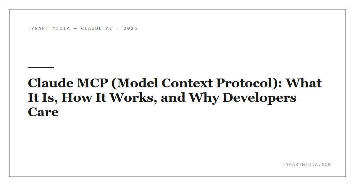 Claude MCP (Model Context Protocol): What It Is, How It Works, and Why Developers Care