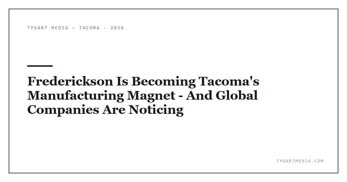 Frederickson Is Becoming Tacoma’s Manufacturing Magnet – And Global Companies Are Noticing