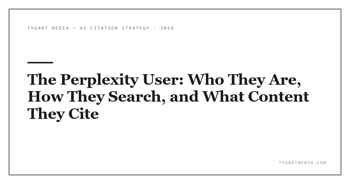 The Perplexity User: Who They Are, How They Search, and What Content They Cite