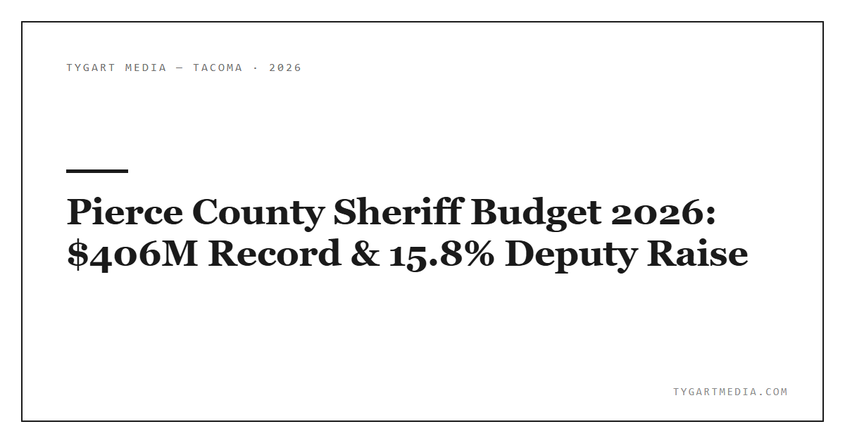 Pierce County Sheriff Budget 2026: $406M Record & 15.8% Deputy Raise