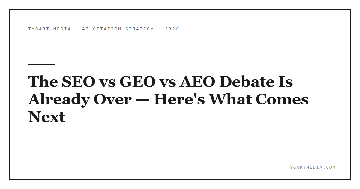 The SEO vs GEO vs AEO Debate Is Already Over — Here’s What Comes Next