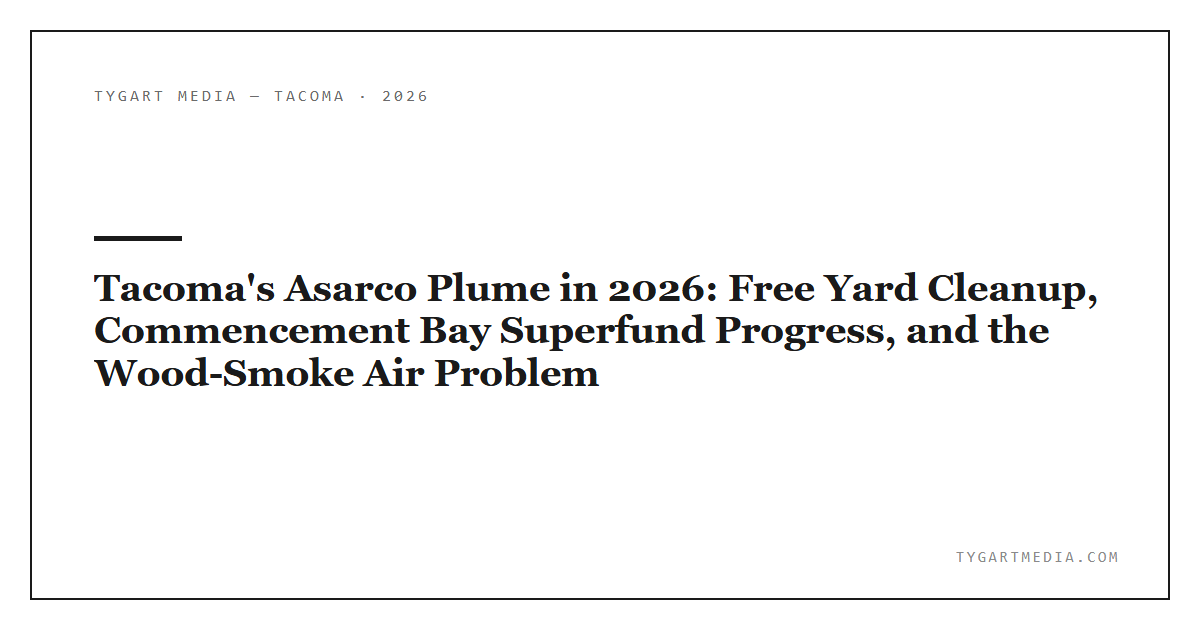 Tacoma’s Asarco Plume in 2026: Free Yard Cleanup, Commencement Bay Superfund Progress, and the Wood-Smoke Air Problem