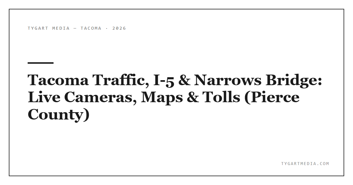 Tacoma Traffic, I-5 & Narrows Bridge: Live Cameras, Maps & Tolls (Pierce County)