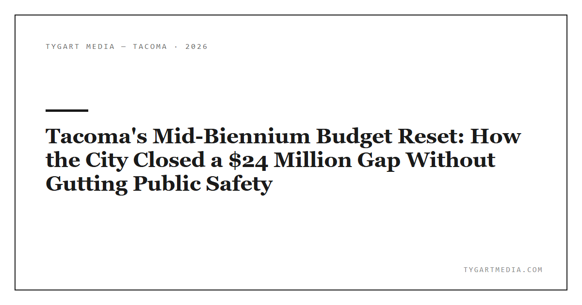 Tacoma’s Mid-Biennium Budget Reset: How the City Closed a $24 Million Gap Without Gutting Public Safety