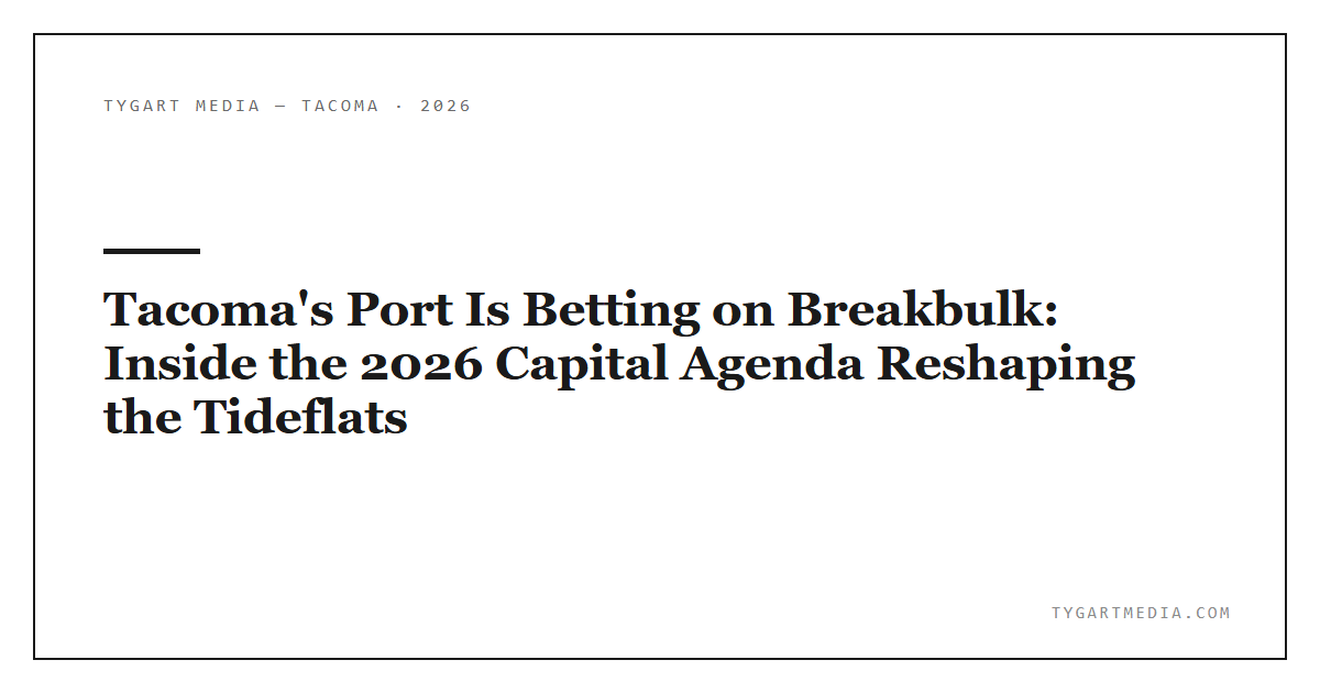 Tacoma’s Port Is Betting on Breakbulk: Inside the 2026 Capital Agenda Reshaping the Tideflats