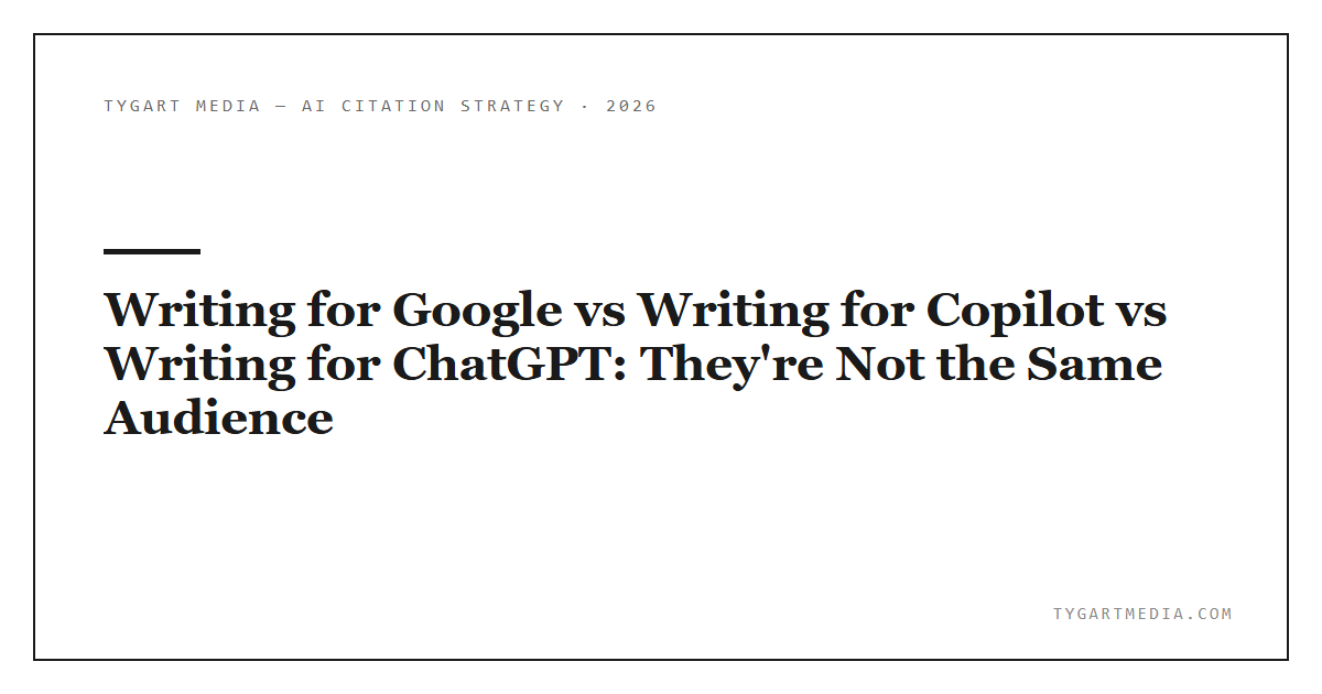 Writing for Google vs Writing for Copilot vs Writing for ChatGPT: They’re Not the Same Audience
