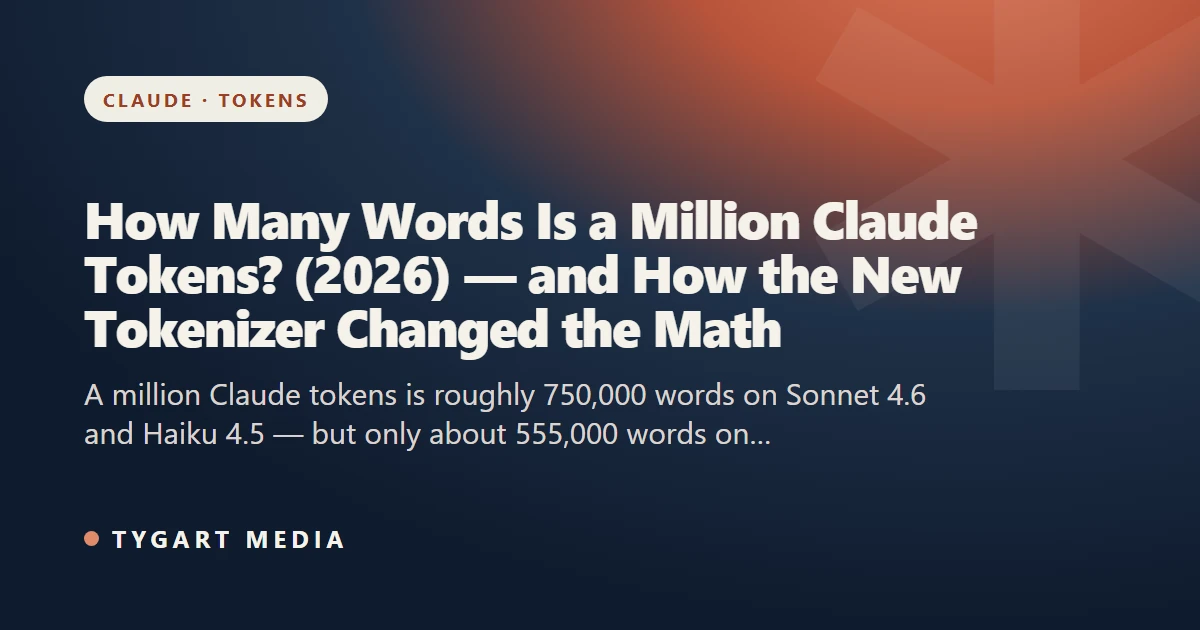 How Many Words Is a Million Claude Tokens? (2026) â€” and How the New Tokenizer Changed the Math