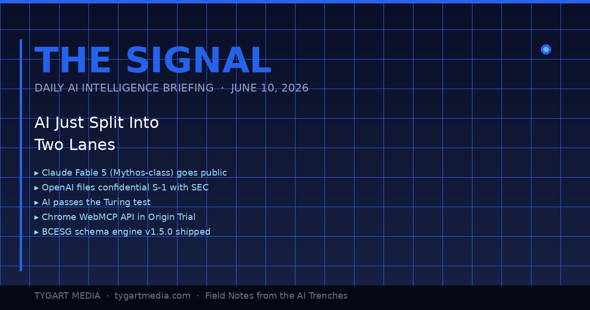 The Signal AI Daily Intelligence Briefing - June 10 2026 - Claude Fable 5 Launch and AI Infrastructure