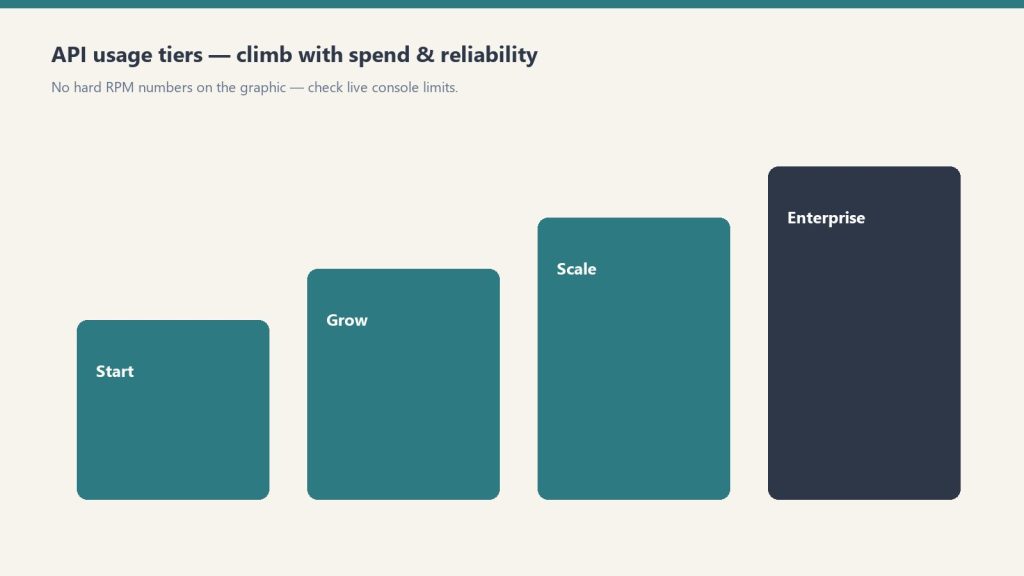 Four ascending steps labeled Start Grow Scale Enterprise without RPM numbers