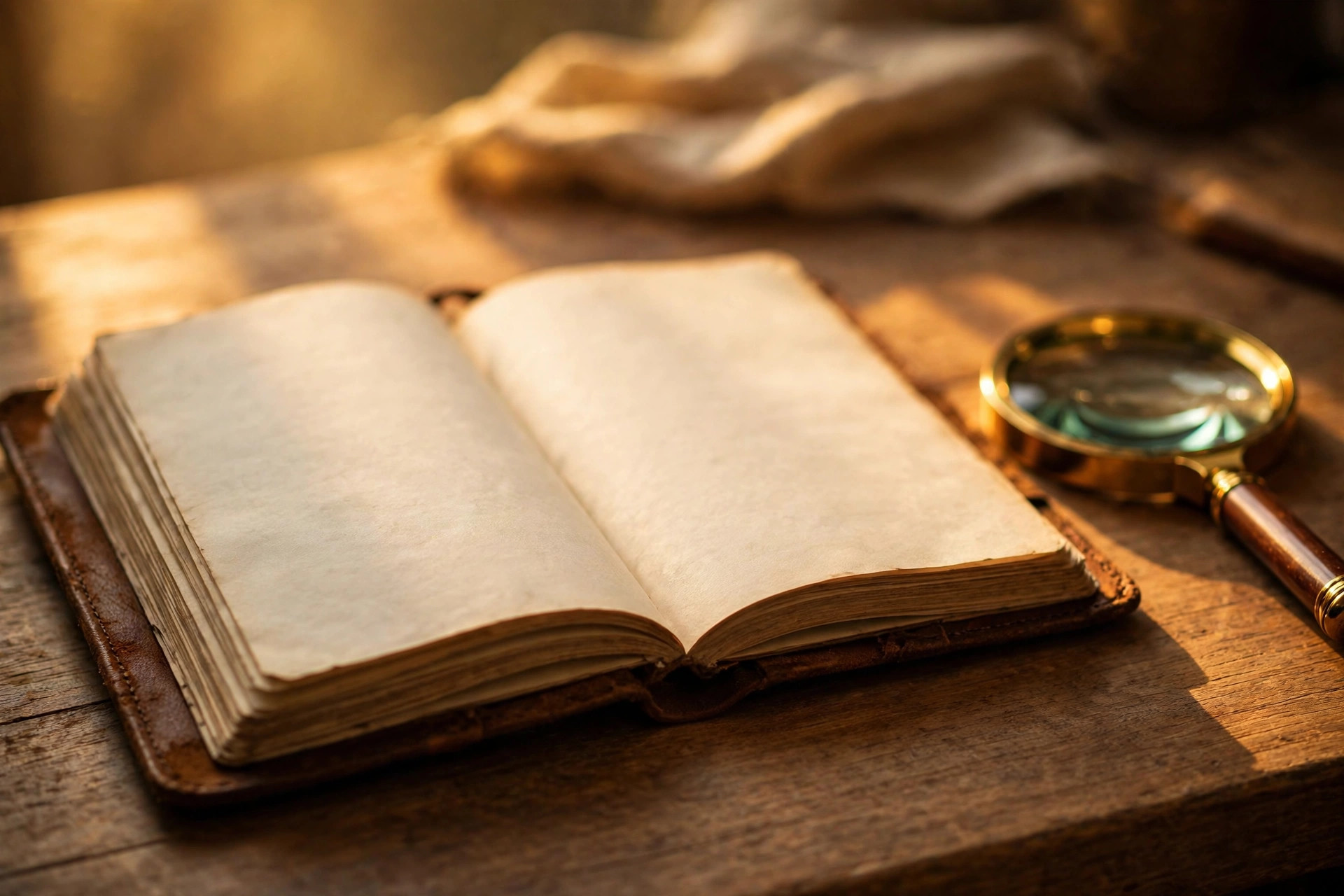 An open ledger journal and magnifying glass on a wooden desk — proof of work for a future auditor
