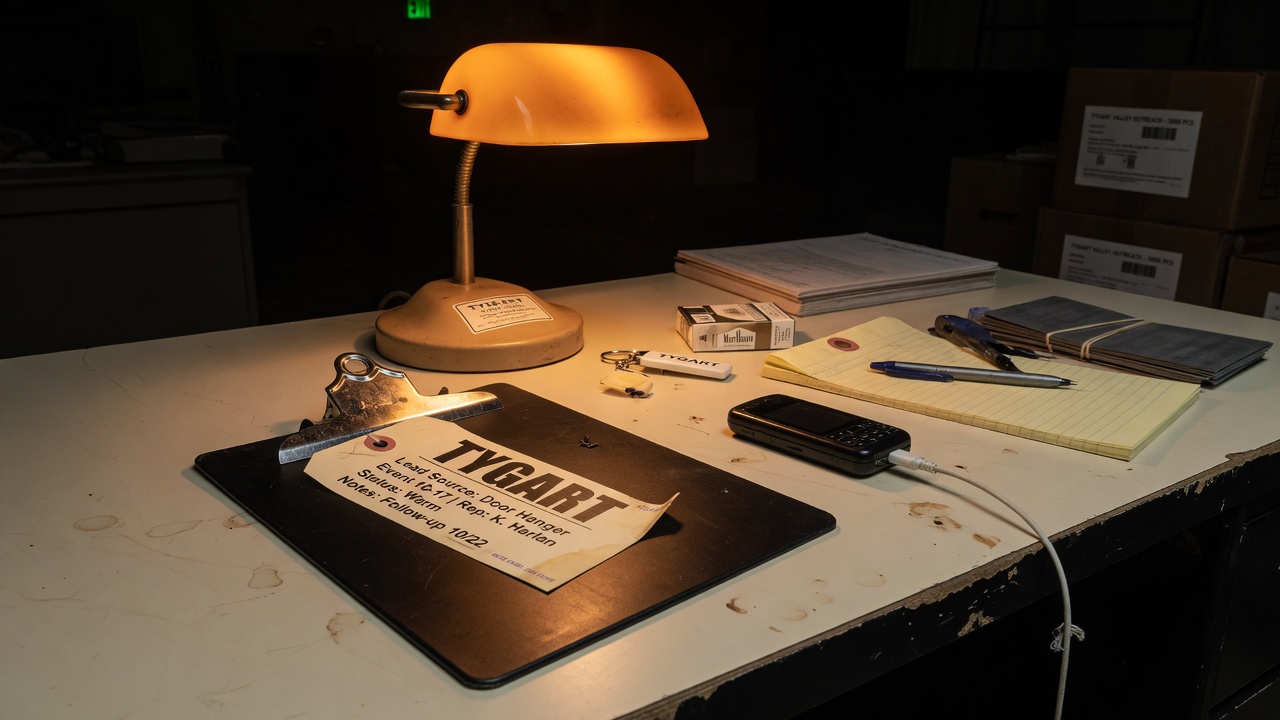 Field Case still: clipboard on a warm black table.