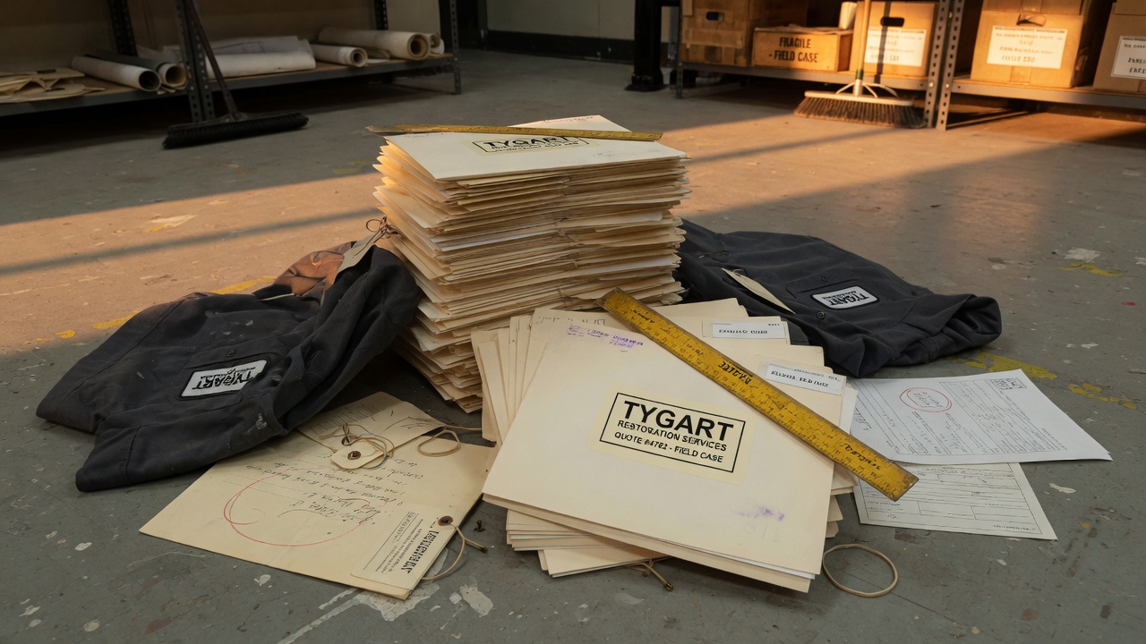 Tygart Field Case restoration still: 12 quote pile shop.