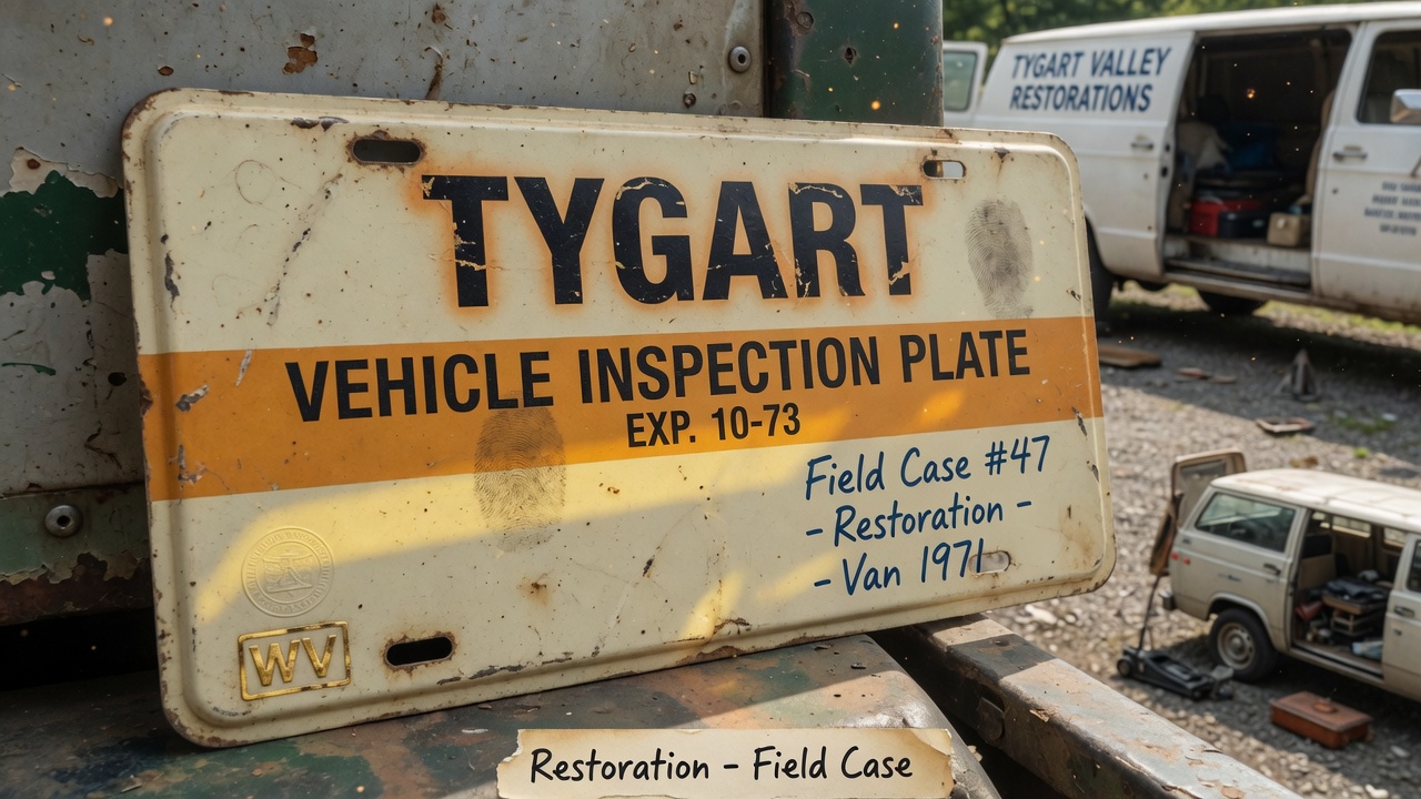 Tygart Field Case restoration still: 08 vehicle inspection.