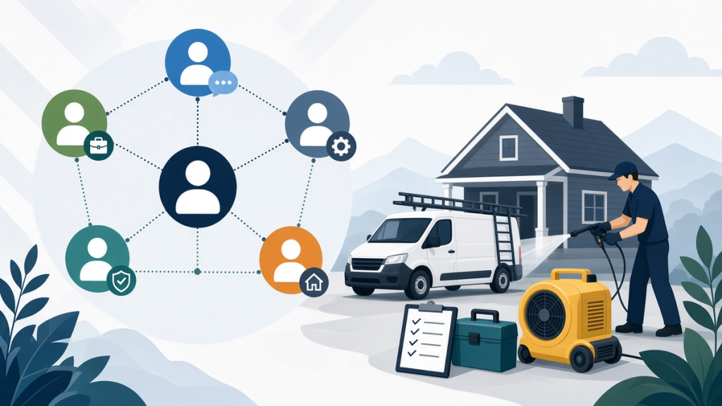 Illustration for article: LinkedIn for Restoration Companies: Building the Relationships That Google Ads Can’t Buy