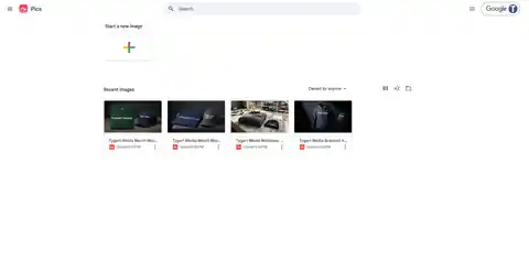Google Pics home screen showing four Tygart Media test projects