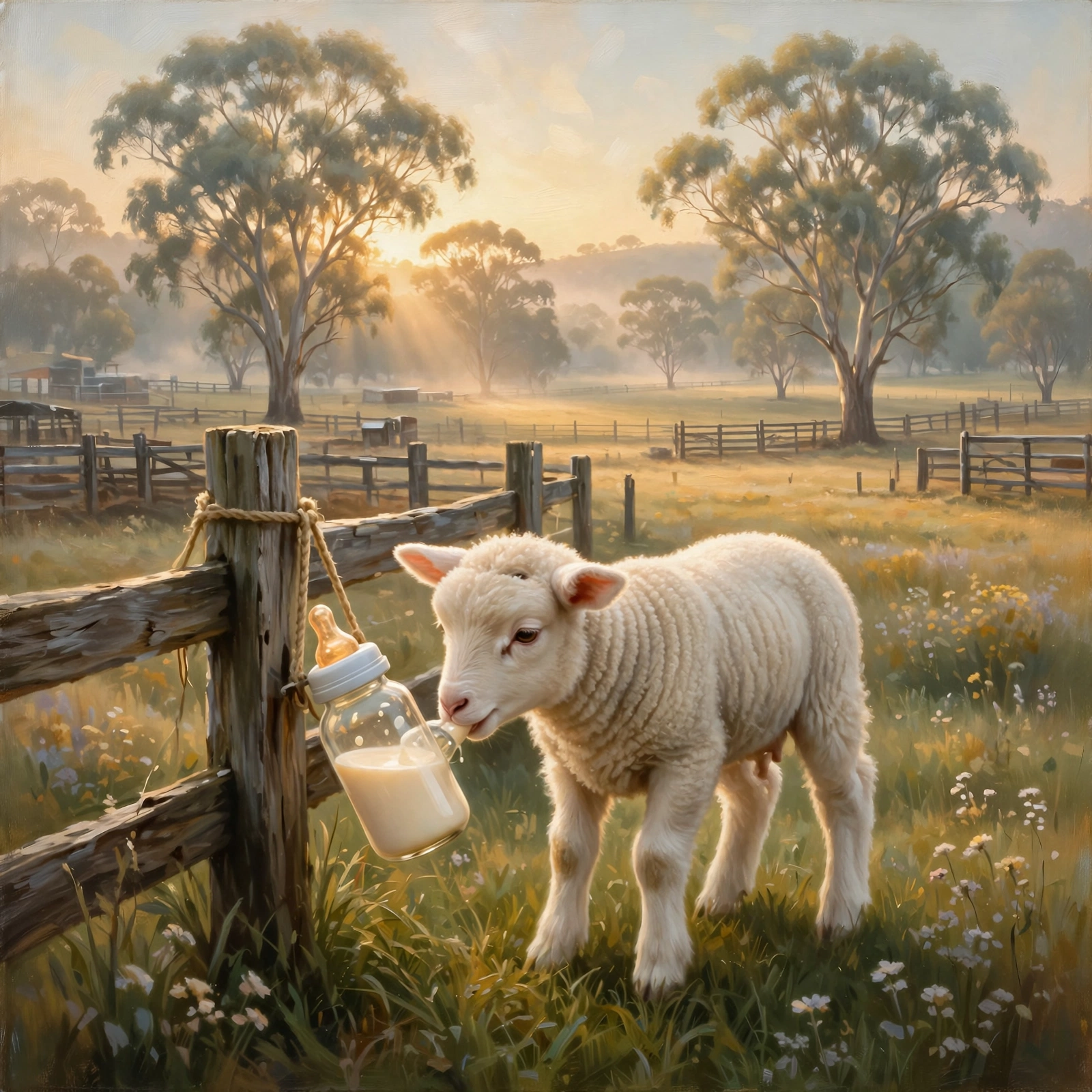 Feast Farm — lambing season at sunrise