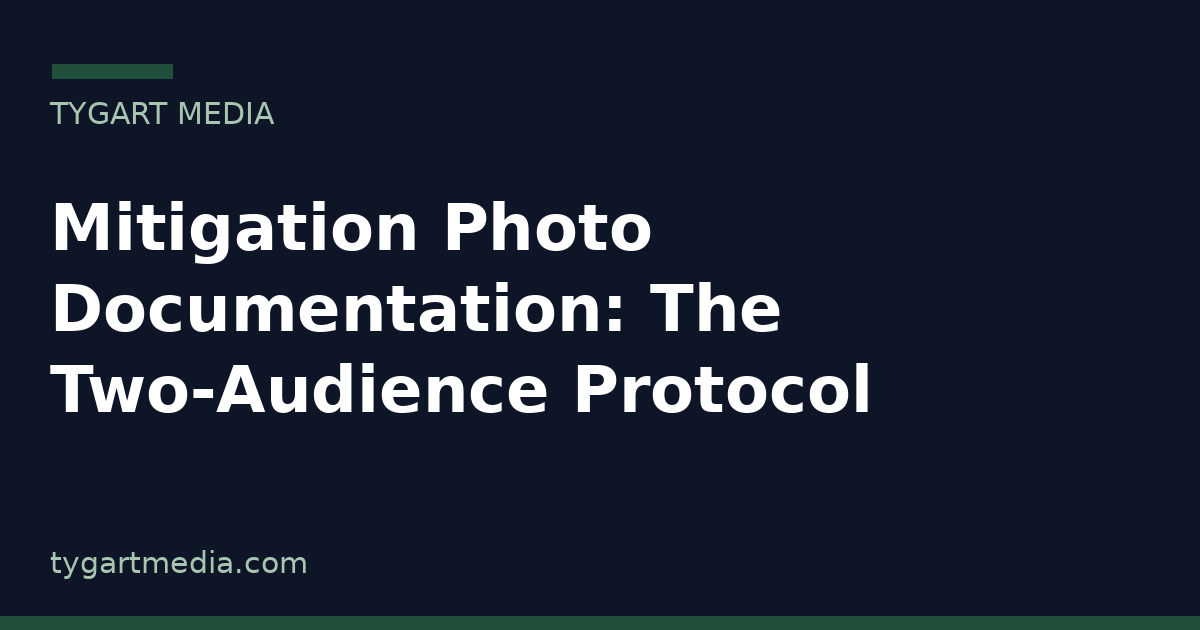 Mitigation Photo Documentation: The Two-Audience Protocol