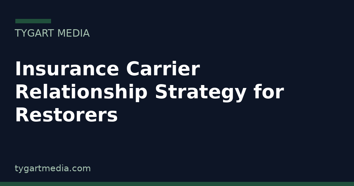 Insurance Carrier Relationship Strategy for Restorers