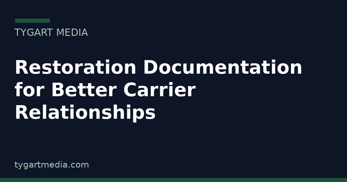 Restoration Documentation for Better Carrier Relationships