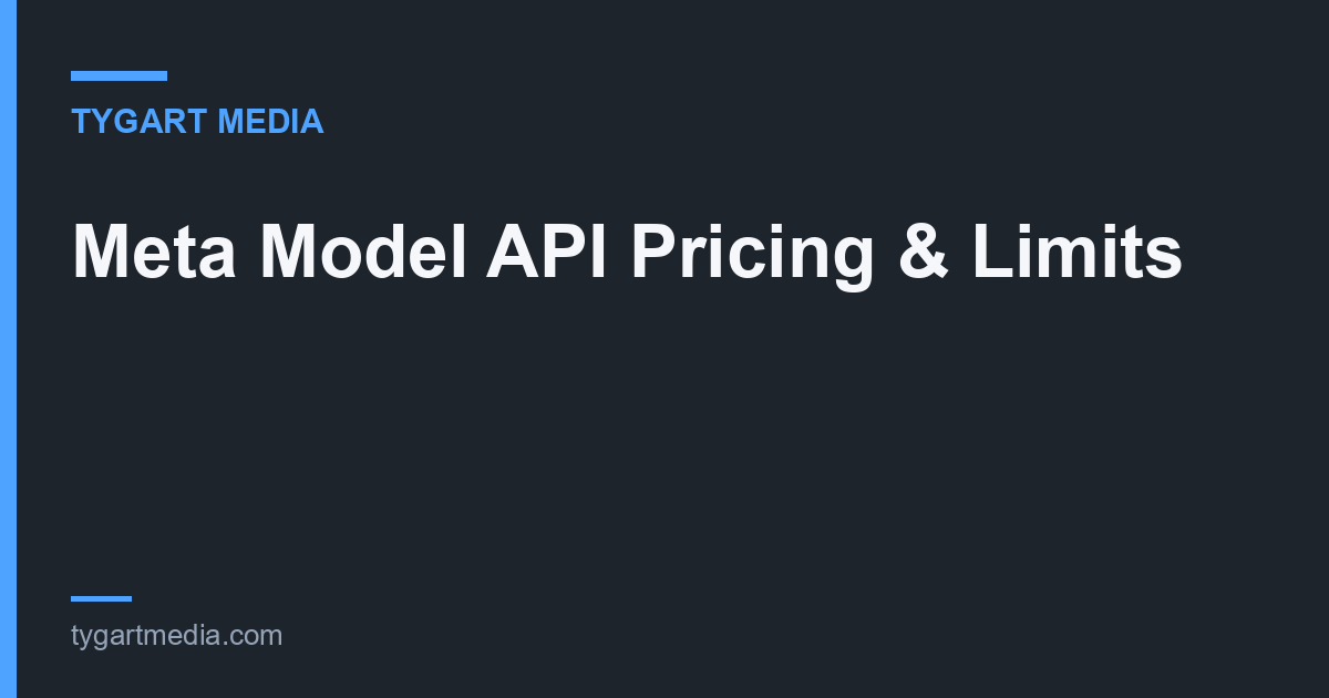 Meta Model API Pricing & Limits