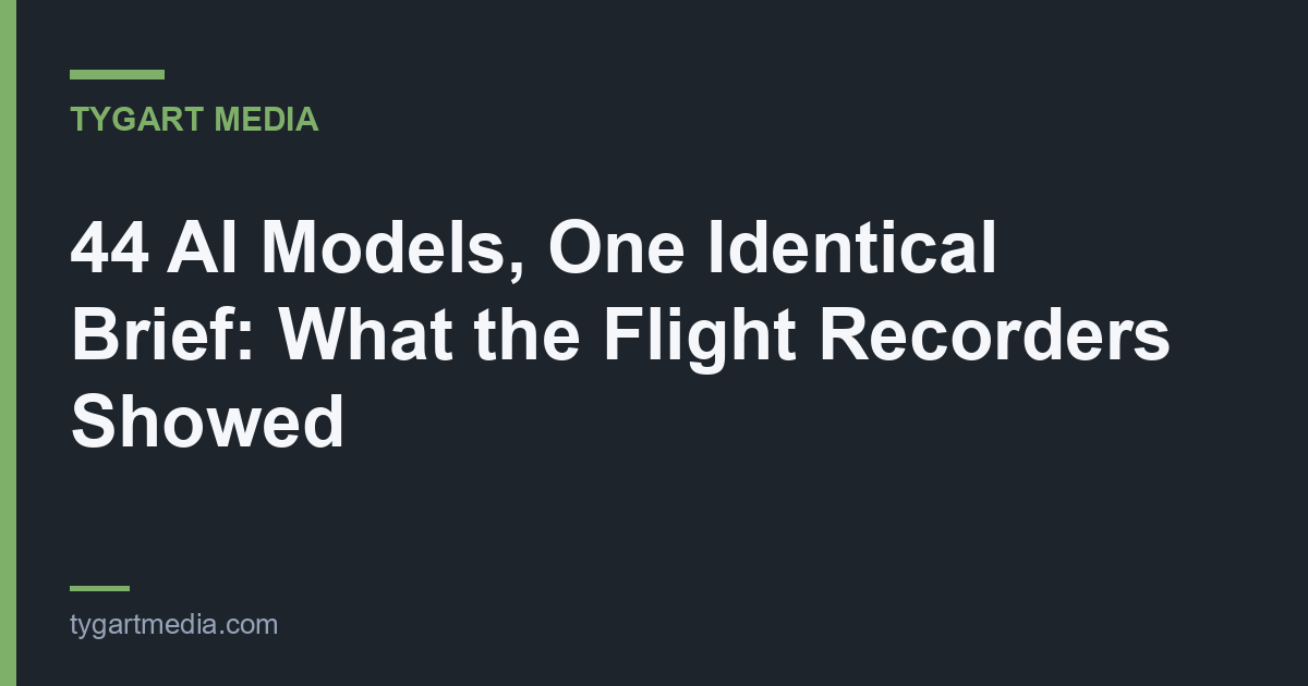 44 AI Models, One Identical Brief: What the Flight Recorders Showed