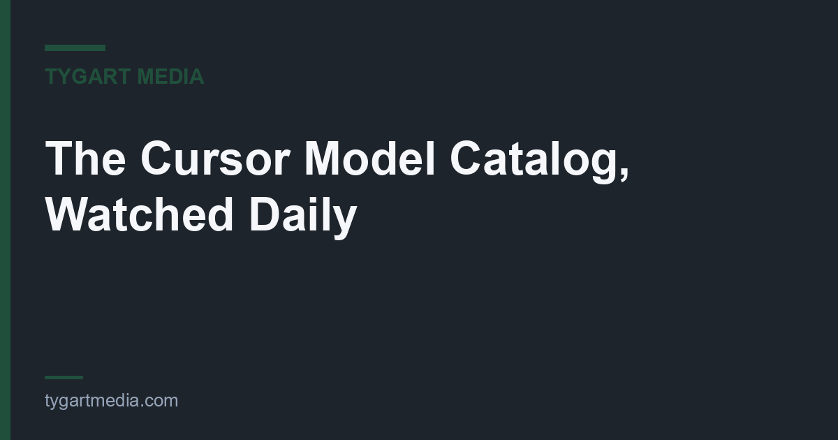 The Cursor Model Catalog, Watched Daily