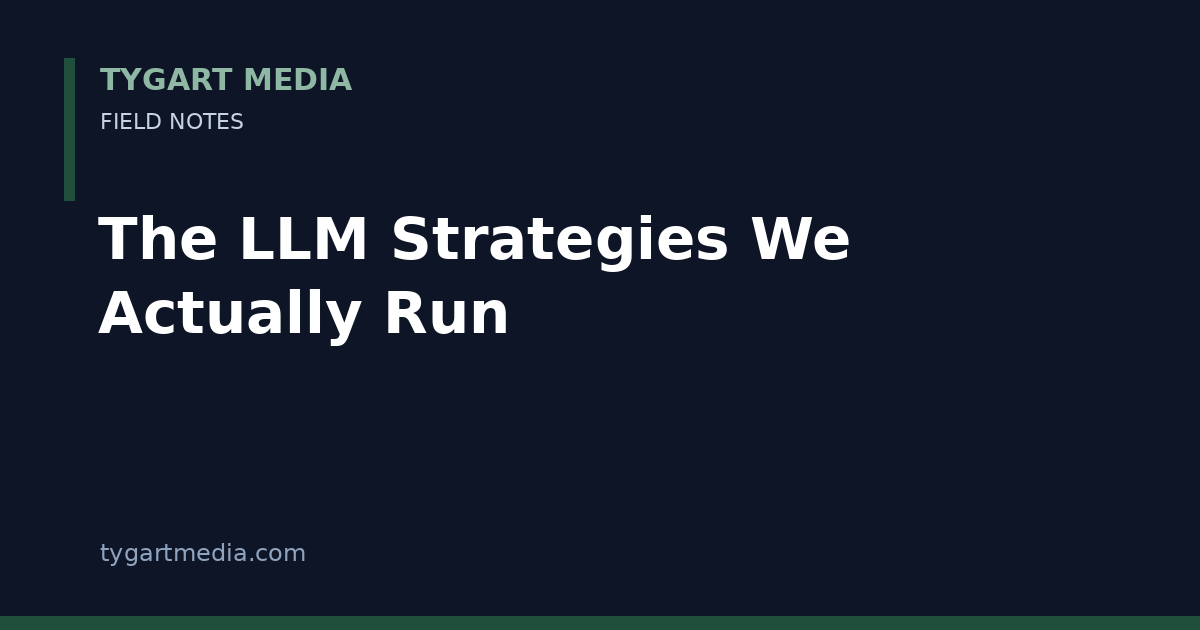 Card: The LLM Strategies We Actually Run — Tygart Media Field Notes