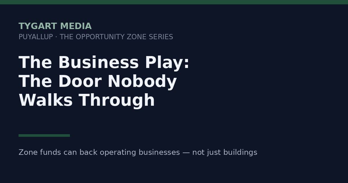 The Business Play: the Opportunity Zone door nobody walks through