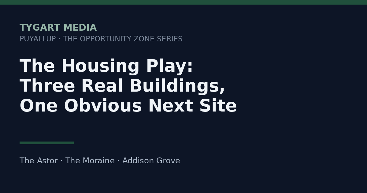 The Housing Play: three Pierce County models, one obvious next site