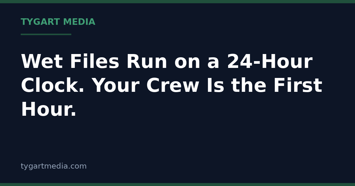 Wet Files Run on a 24-Hour Clock. Your Crew Is the First Hour.